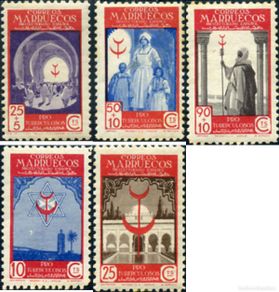 Timbres: 321036 HINGED MARRUECOS ESPAÑOL 1947 PRO TUBERCULOSOS